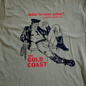 Looking for Some Action?  Gold Coast T-Shirt on Green Next Level 100% Cotton T